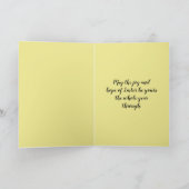 黄色とピンクの花イースター恵み シーズンカード (内部)