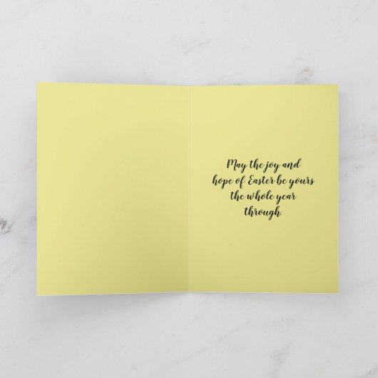 黄色とピンクの花イースター恵み シーズンカード (内部)