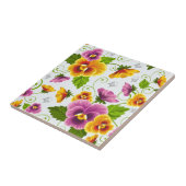 黄色とピンクの花柄 タイル (側面)