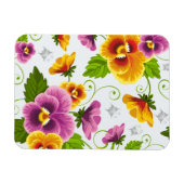 黄色とピンクの花柄 マグネット (横)