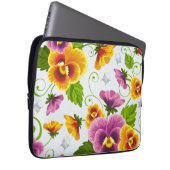 黄色とピンクの花柄 ラップトップスリーブ (正面右)