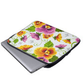 黄色とピンクの花柄 ラップトップスリーブ (正面下部)