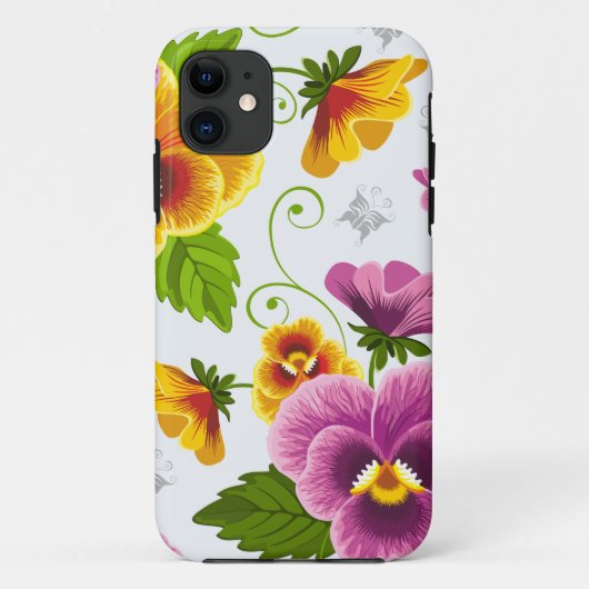 黄色とピンクの花柄 Case-Mate iPhoneケース (裏面)