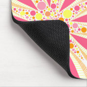 黄色とピンクの花 マウスパッド (コーナー)