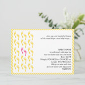 黄色とピンクの足跡ベビー発表 案内状 (スタンド正面)