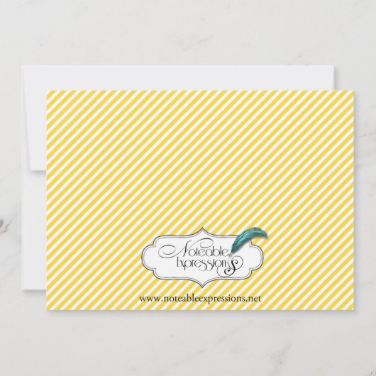 黄色とピンクの足跡ベビー発表 案内状 (裏面)