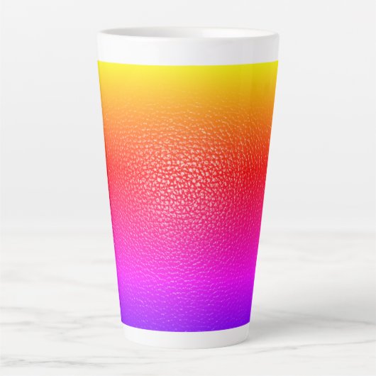 黄色とピンクの革のプリントマグ カフェラテマグ (正面)