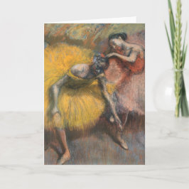 黄色とピンクの2人のダンサー | Edgar Degas カード