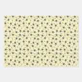 黄色とピンクビーマイバレンタインデービーおもしろい ラッピングペーパーシート (正面3)