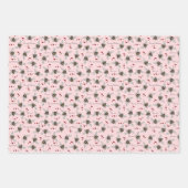 黄色とピンクビーマイバレンタインデービーおもしろい ラッピングペーパーシート (正面)