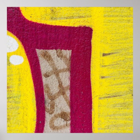 黄色とピンク色彩の鮮やかの壁 ポスター (正面)