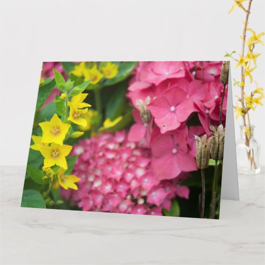 黄色とピンク カード (黄色い花)