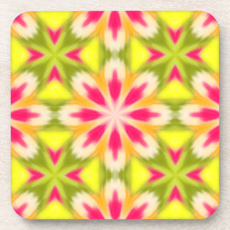 黄色とピンク コースター