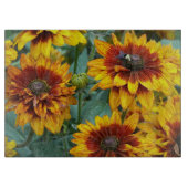 黄色とブロンズのラッドベッキーズフローラ カッティングボード (正面)