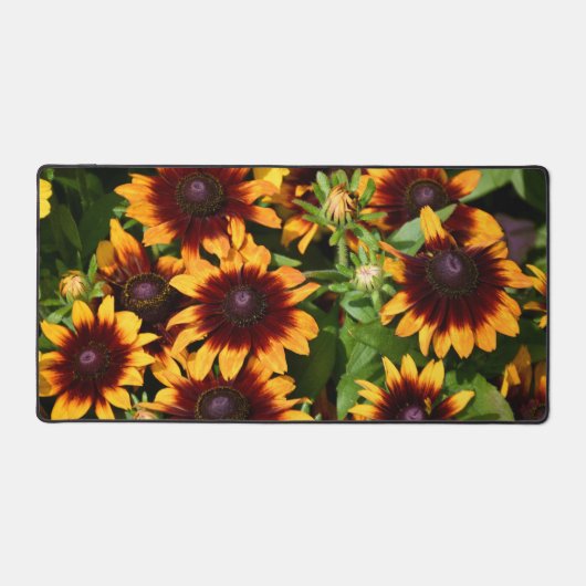 黄色とブロンズ色のラベキアスフローラ デスクマット (正面)