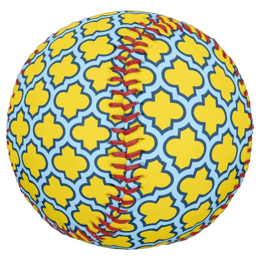 黄色とベビーブルートレリス、ラティス、クローバー ソフトボール (アングル)