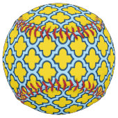 黄色とベビーブルートレリス、ラティス、クローバー ソフトボール (正面)