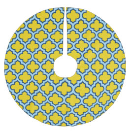 黄色とベビーブルートレリス、ラティス、クローバー ブラッシュドポリエステルツリースカート