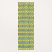 黄色とベビーブルートレリス、ラティス、クローバー ヨガマット (正面)