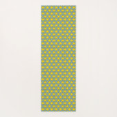 黄色とベビーブルートレリス、ラティス、クローバー ヨガマット (裏面)