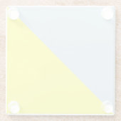 黄色とボー無地のブルーの背景 ガラスコースター (裏面)