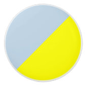 黄色とボー無地のブルーの背景 セラミックノブ (正面)