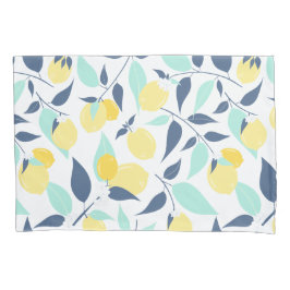 黄色とミントレモンのパターン 枕カバー