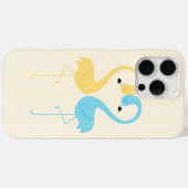 黄色とライトブルーのフラミンゴ Case-Mate iPhoneケース (裏面 (横))