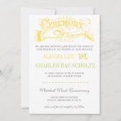 黄色とライムモダンヴィンテージタイポグラフィ招待状 招待状 (正面)