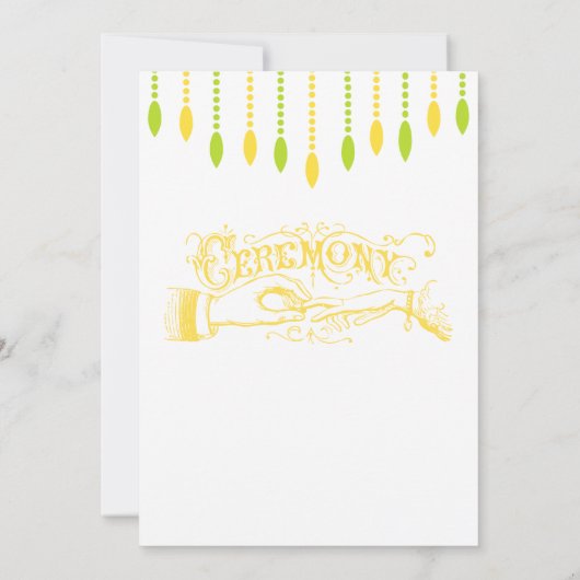 黄色とライムモダンヴィンテージタイポグラフィ招待状 招待状 (裏面)