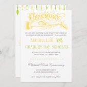 黄色とライムモダンヴィンテージタイポグラフィ招待状 招待状 (正面/裏面)