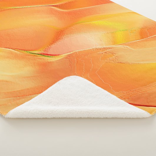 黄色と多くのオレンジ色に刻まれた光 シェルパブランケット (3/4)