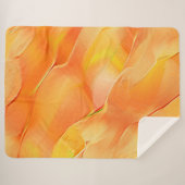 黄色と多くのオレンジ色に刻まれた光 シェルパブランケット (正面(横))
