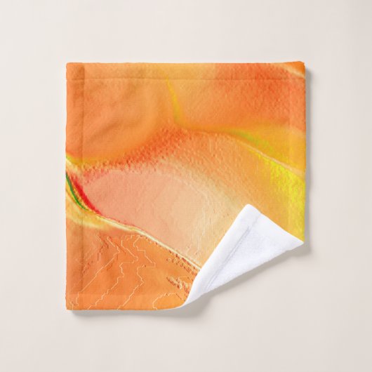黄色と多くのオレンジ色に刻まれた光 バスタオルセット (ウォッシュタオル)