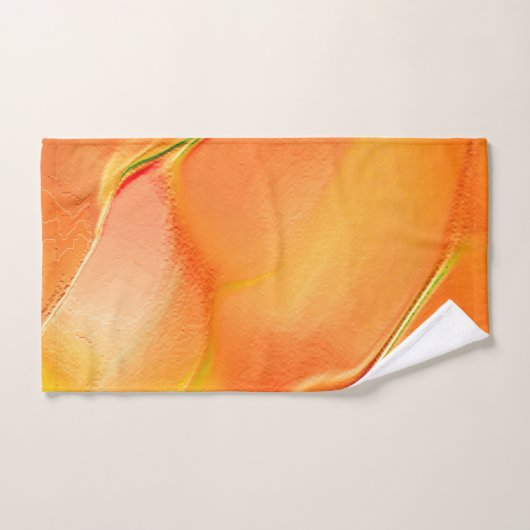 黄色と多くのオレンジ色に刻まれた光 バスタオルセット (ハンドタオル)