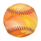 黄色と多くのオレンジ色に刻まれた光 野球ボール (正面)