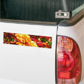 黄色と明るいピンクの野生の花 バンパーステッカー (トラック上)