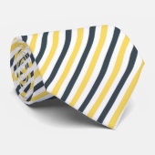 黄色と木炭のグレーのストライプ ネクタイ (ロール)