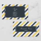 黄色と木炭のグレーのストライプ 名刺 (正面/裏面)