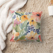 黄色と桃の花 クッション (ブランケット)