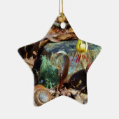 黄色と梅のスイレンとカタツムリ セラミックオーナメント (右)