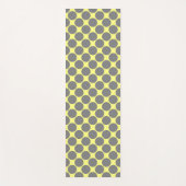 黄色と水色の灰色の点 ヨガマット (正面)