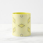 黄色と濃い茶色の星とダイヤモンド マグカップ (中央)