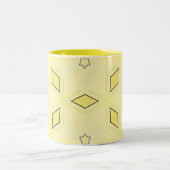 黄色と濃い茶色の星とダイヤモンド マグカップ (中央)