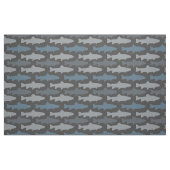 黄色と灰色のおもしろいマスの魚のパターン ファブリック (ファットクウォーター)
