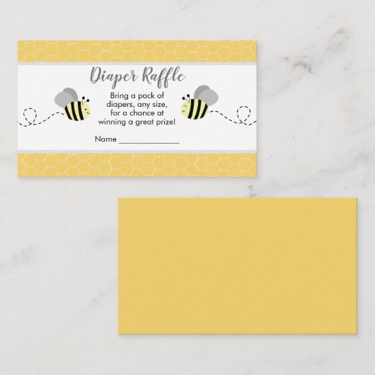 黄色と灰色ののまわりにおむつラッフルカード エンクロージャーカード (正面/裏面)