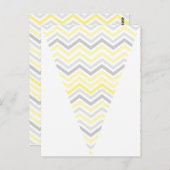 黄色と灰色のシェブロンのパターンのフラグのバンティングのバナー ポストカード (正面/裏面)