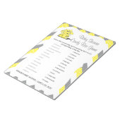 黄色と灰色のシェブロン象の赤ちゃんシャワーゲーム2 ノートパッド (アングル)