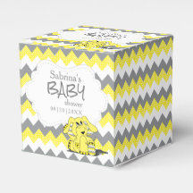 黄色と灰色のシボロン象の赤ちゃんシャワー