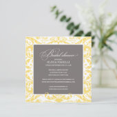黄色と灰色のシャワー|ブライダルシャワー招待状 招待状 (スタンド正面)